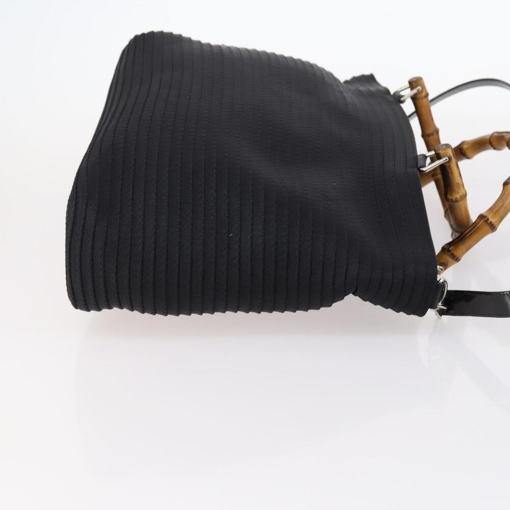 GUCCI Bamboo Hand Bag Nylon 2way Black Auth ep11085 - Picture 3 of 16